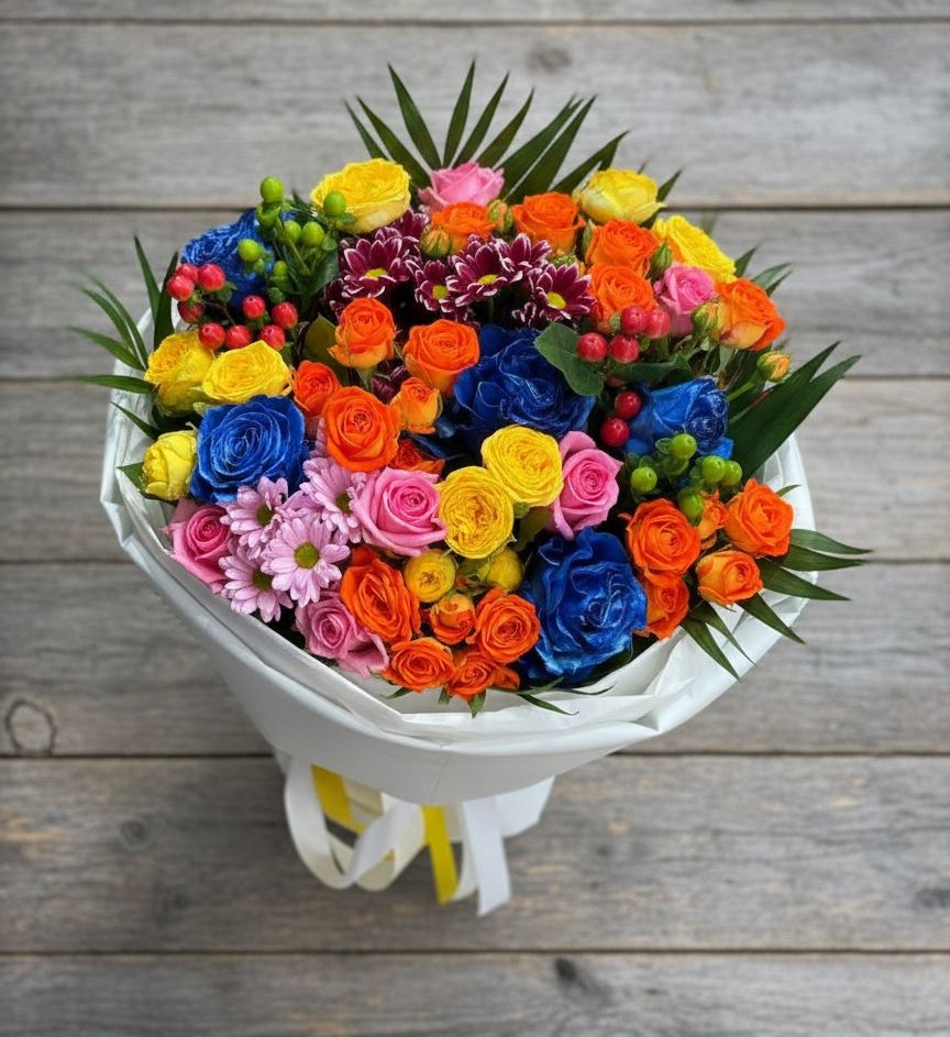 Букет цветов из: Розы и Хризантемы в Ермаковской