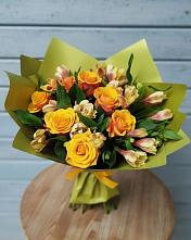 Букет цветов из:  Альстромерии и Розы в Ермаковской