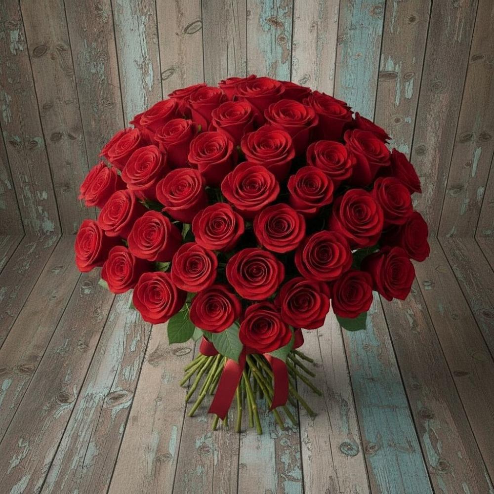 Букет 55 Красных роз Фридом в Ермаковской