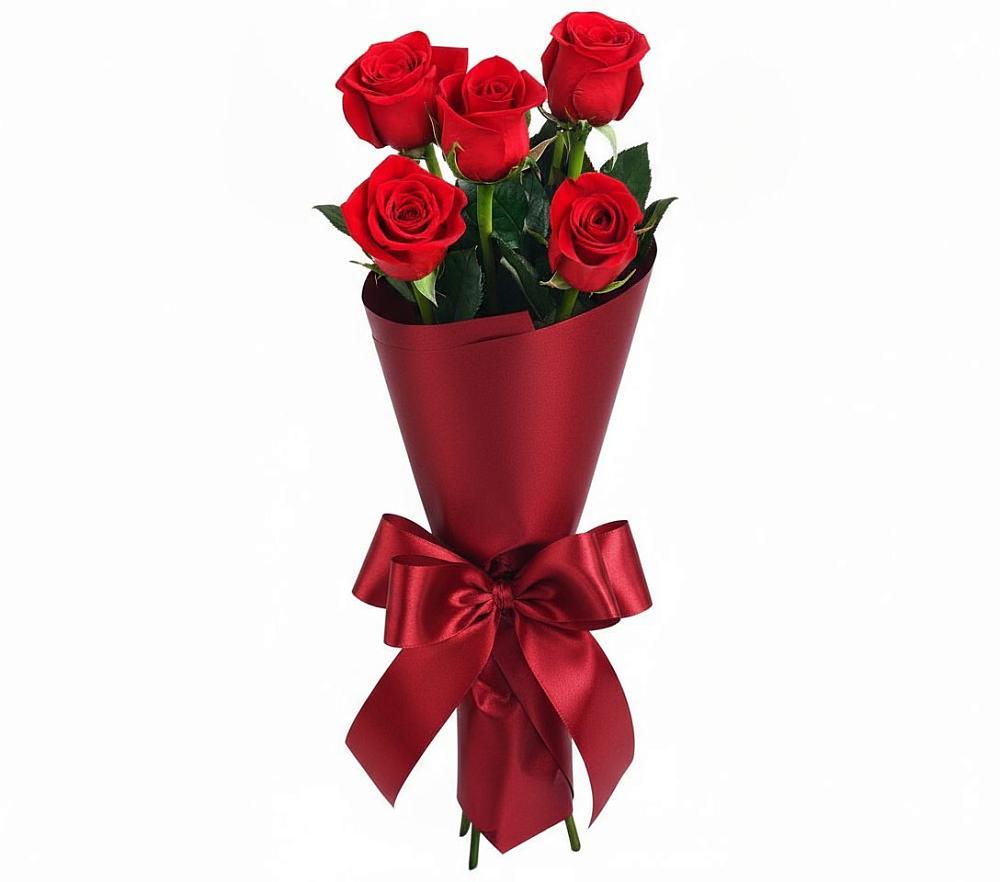 Букет 5 Красных роз Эдлесс Лав в Ермаковской