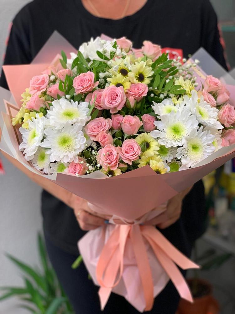 Букет цветов из: Розы и Хризантемы в Ермаковской