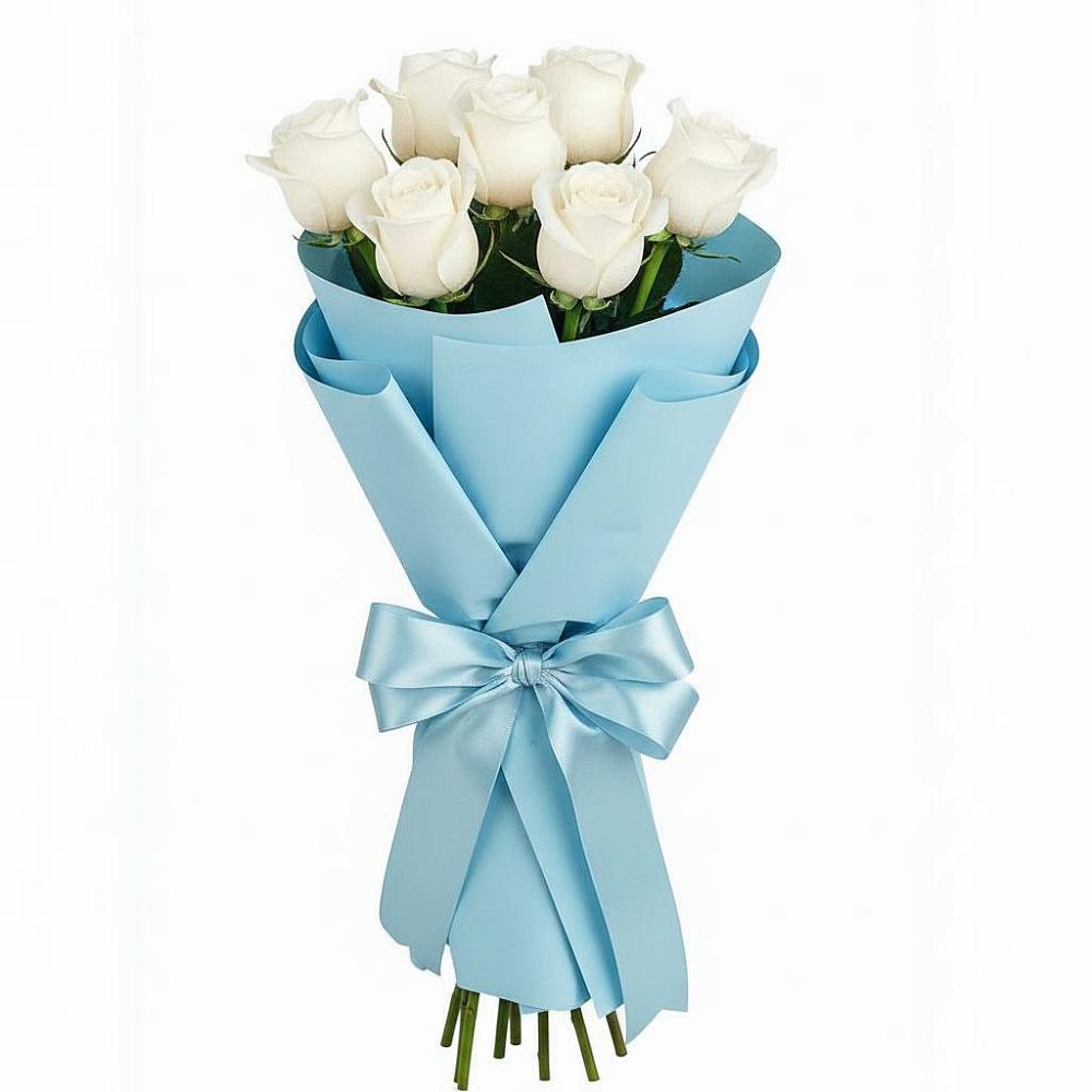 Букет 7 белых роз Проуд в Ермаковской