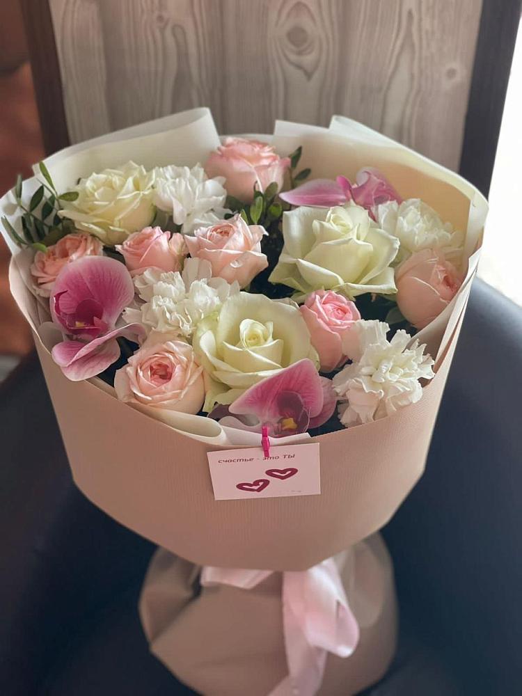 Букет цветов из: Орхидеи, Розы и Гвоздики в Ермаковской