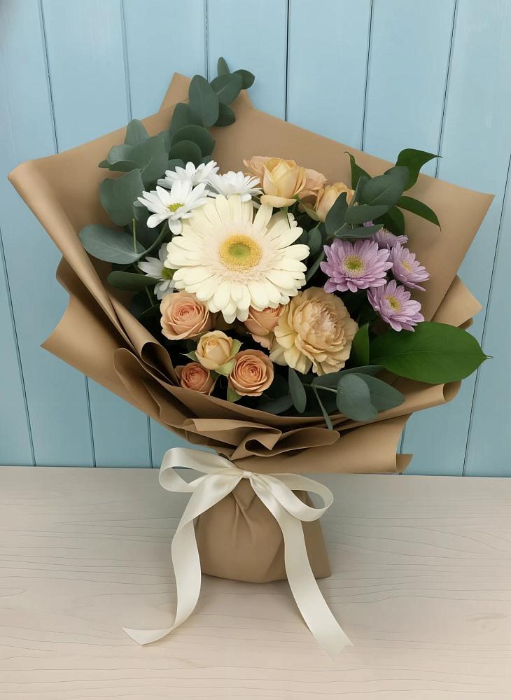 Букет цветов из: Герберы и Хризантемы в Ермаковской