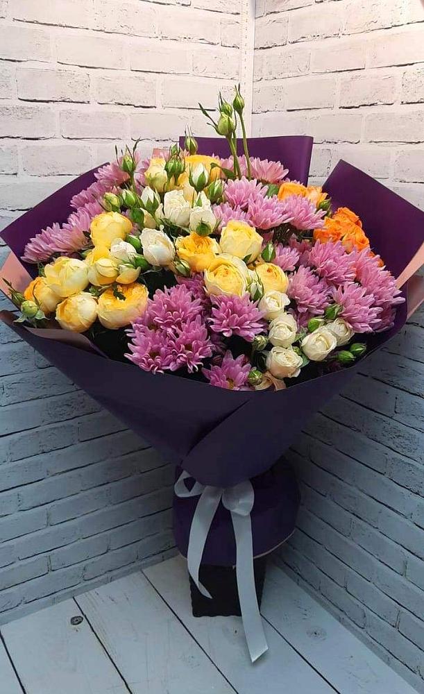 Букет цветов из: Хризантемы и Розы в Ермаковской