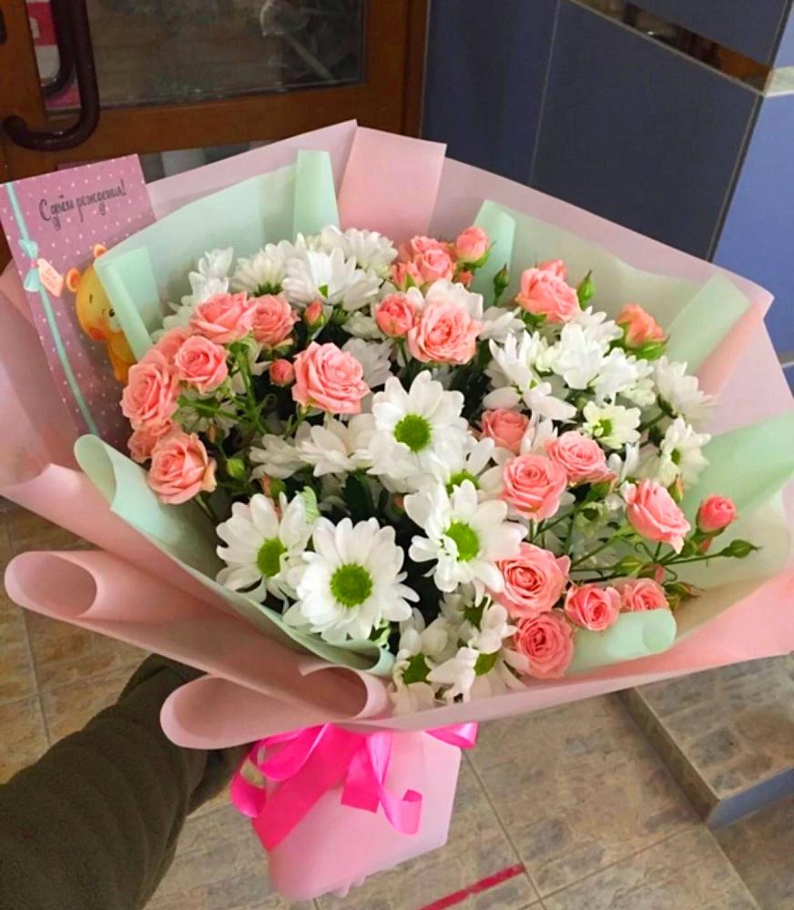 Букет цветов из: Розы и Хризантемы в Ермаковской