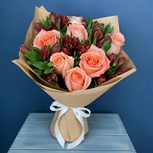 Букет цветов из:  Розы и Альстромерии #REPLACE_PRED# Ермаковской