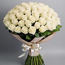 Букет 101 беля роза Белоснежка в Ермаковской