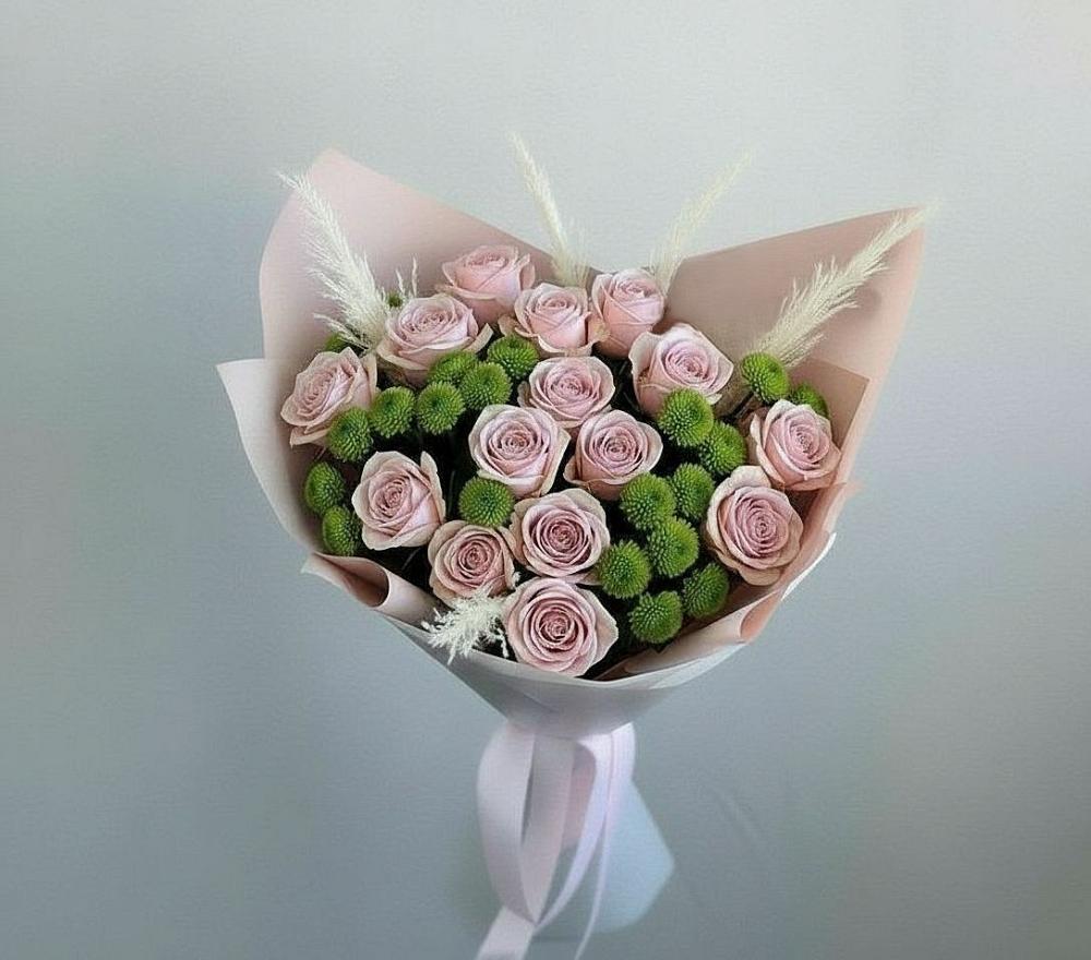 Букет цветов из: Розы и Хризантемы в Ермаковской