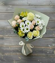 Букет цветов из:  Альстромерии, Розы и Хризантемы #REPLACE_PRED# Ермаковской
