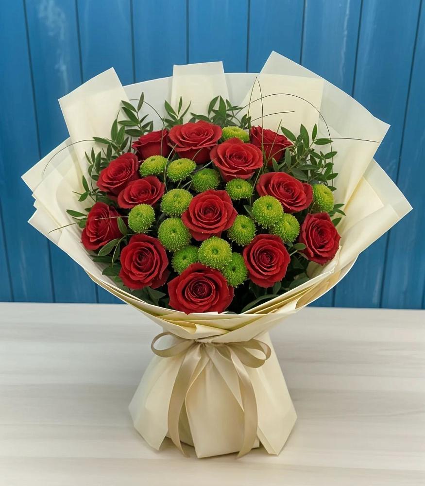 Букет цветов из: Розы и Хризантемы в Ермаковской