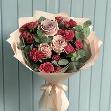 Букет цветов из:  Гвоздики и Розы в Ермаковской